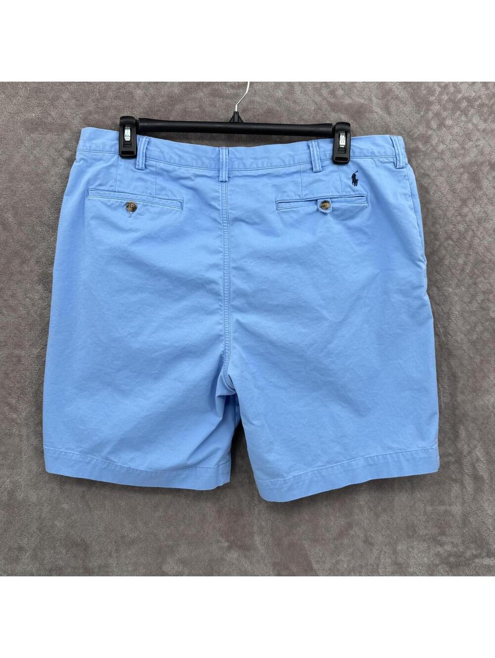 Polo Ralph Lauren Chino Shorts Mens 40 Blue Stretch Classic Fit 9 Inseam Flat - Picture 2 of 11